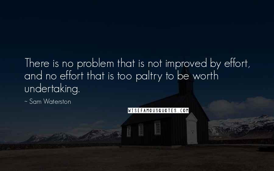 Sam Waterston Quotes: There is no problem that is not improved by effort, and no effort that is too paltry to be worth undertaking.