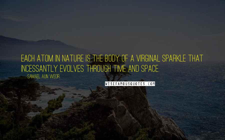 Samael Aun Weor Quotes: Each atom in Nature is the body of a virginal sparkle that incessantly evolves through time and space.