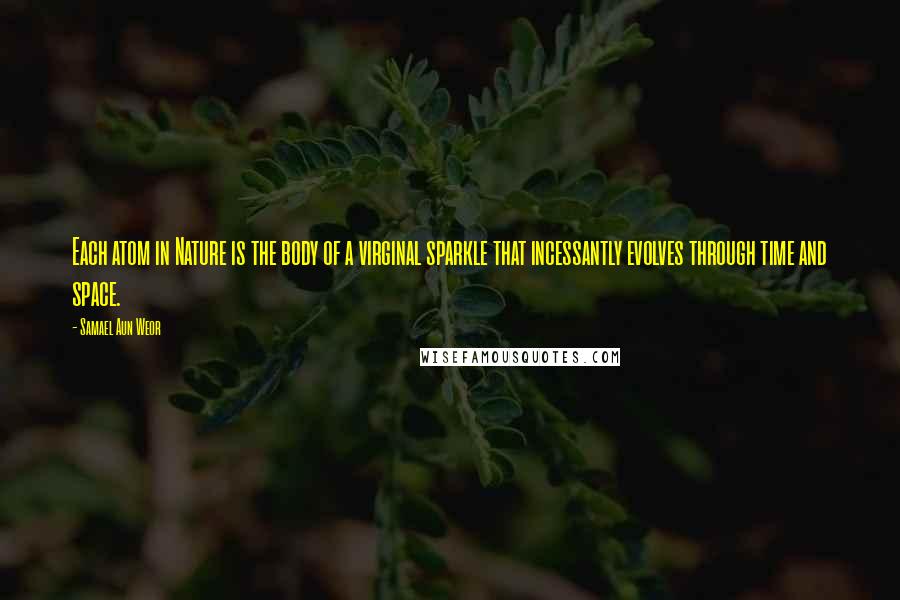 Samael Aun Weor Quotes: Each atom in Nature is the body of a virginal sparkle that incessantly evolves through time and space.