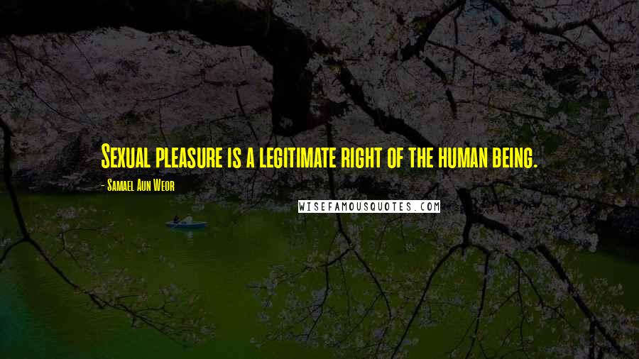 Samael Aun Weor Quotes: Sexual pleasure is a legitimate right of the human being.