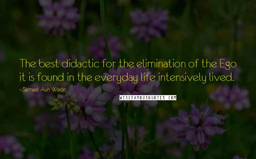 Samael Aun Weor Quotes: The best didactic for the elimination of the Ego it is found in the everyday life intensively lived.