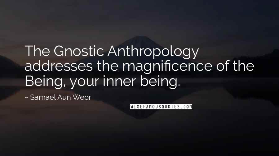 Samael Aun Weor Quotes: The Gnostic Anthropology addresses the magnificence of the Being, your inner being.