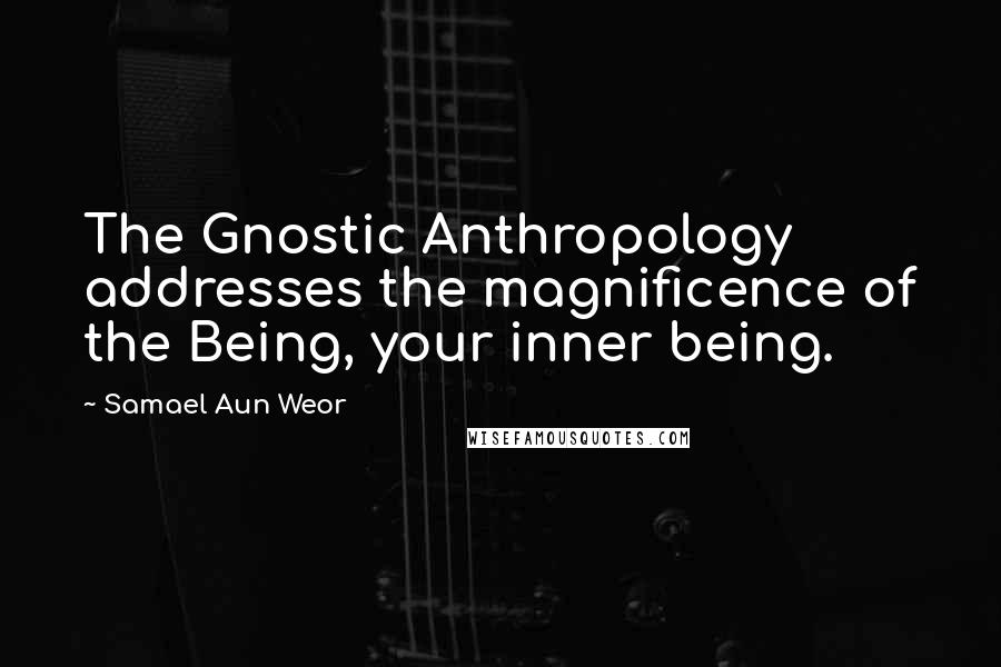 Samael Aun Weor Quotes: The Gnostic Anthropology addresses the magnificence of the Being, your inner being.