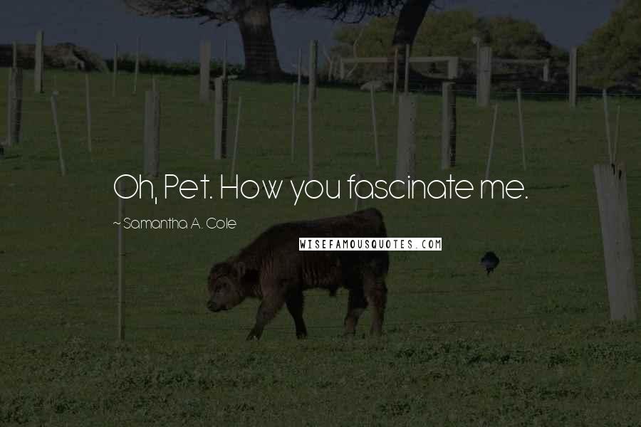 Samantha A. Cole Quotes: Oh, Pet. How you fascinate me.