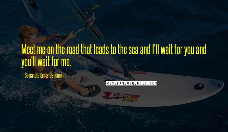 Samantha Bruce-Benjamin Quotes: Meet me on the road that leads to the sea and I'll wait for you and you'll wait for me.