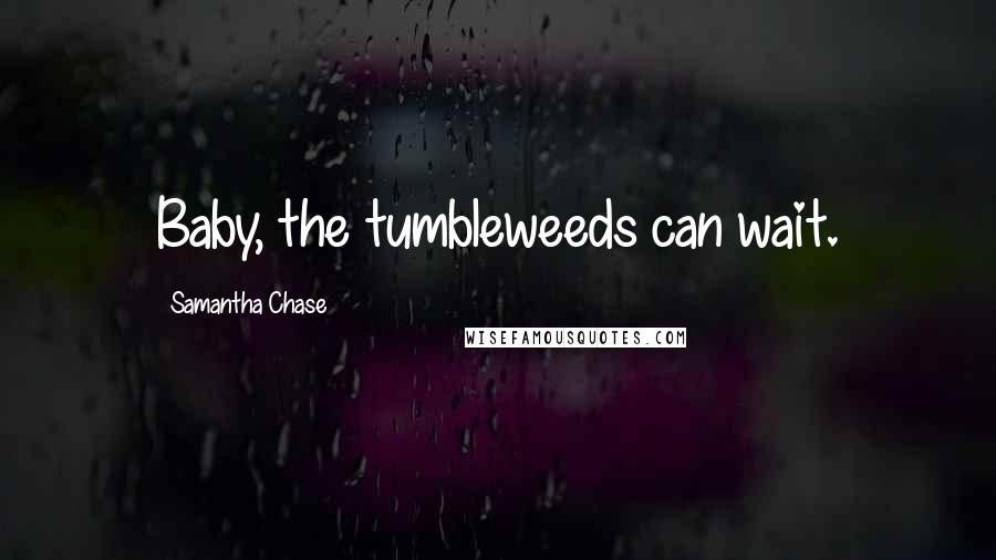 Samantha Chase Quotes: Baby, the tumbleweeds can wait.