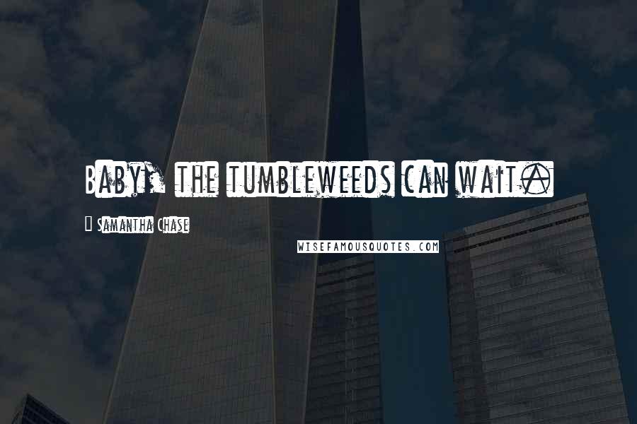 Samantha Chase Quotes: Baby, the tumbleweeds can wait.