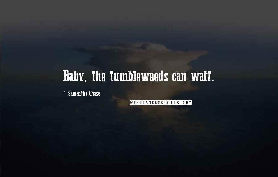 Samantha Chase Quotes: Baby, the tumbleweeds can wait.