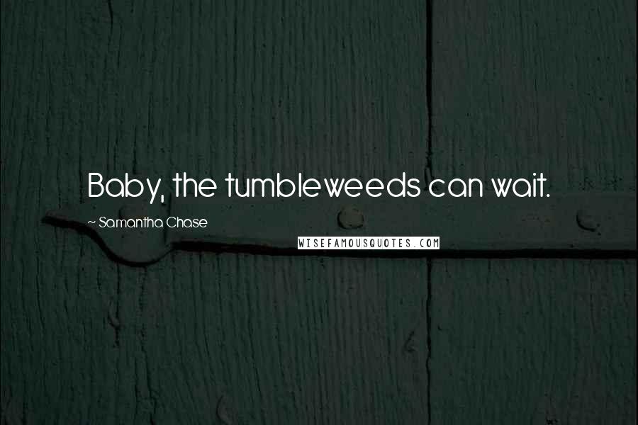 Samantha Chase Quotes: Baby, the tumbleweeds can wait.