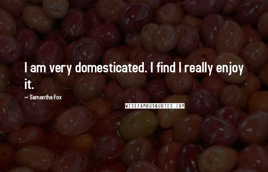 Samantha Fox Quotes: I am very domesticated. I find I really enjoy it.