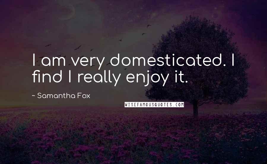 Samantha Fox Quotes: I am very domesticated. I find I really enjoy it.