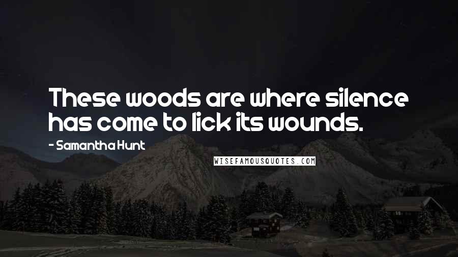 Samantha Hunt Quotes: These woods are where silence has come to lick its wounds.