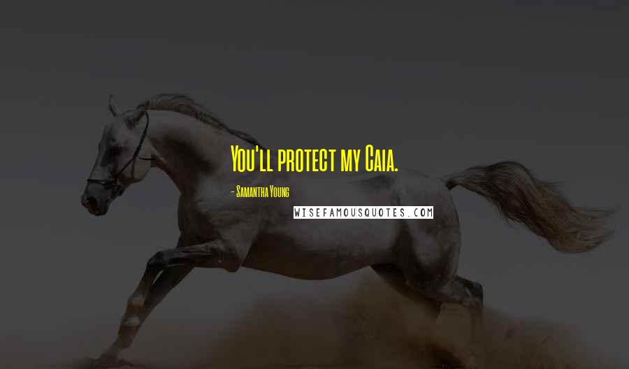 Samantha Young Quotes: You'll protect my Caia.