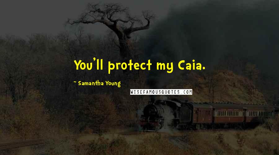 Samantha Young Quotes: You'll protect my Caia.