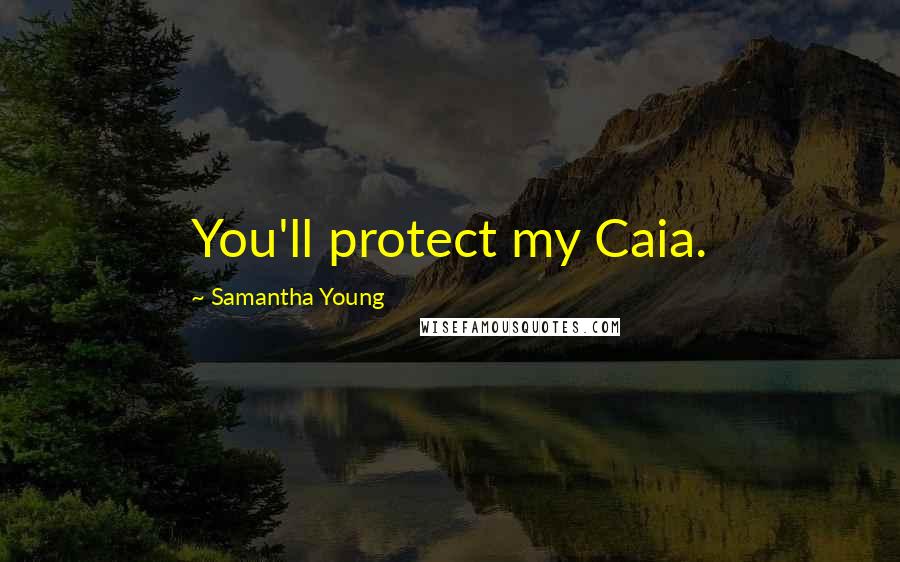 Samantha Young Quotes: You'll protect my Caia.