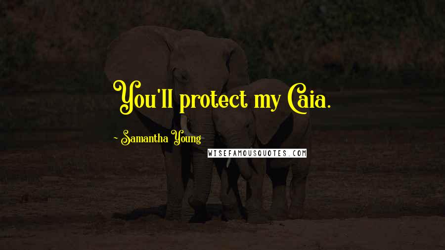Samantha Young Quotes: You'll protect my Caia.