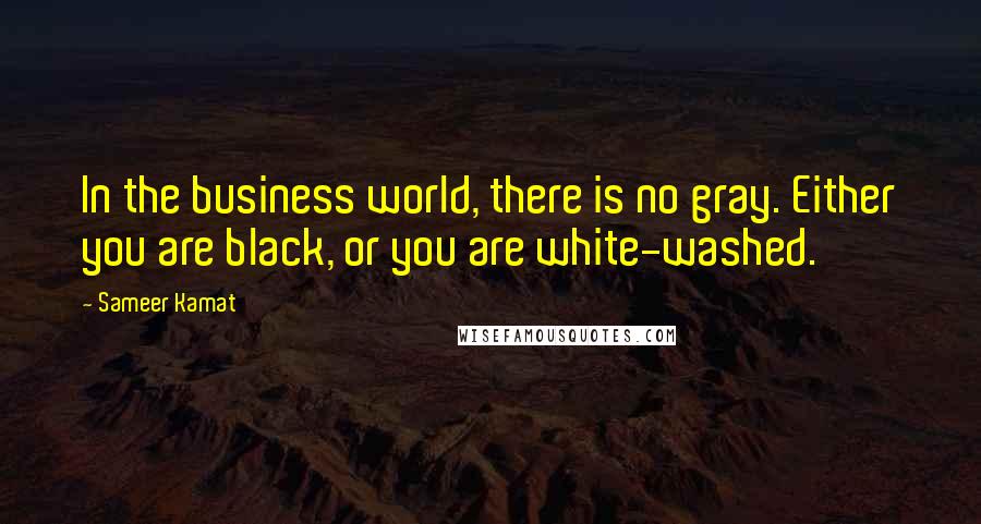 Sameer Kamat Quotes: In the business world, there is no gray. Either you are black, or you are white-washed.