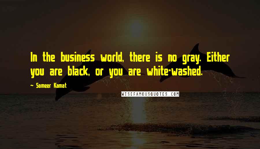 Sameer Kamat Quotes: In the business world, there is no gray. Either you are black, or you are white-washed.