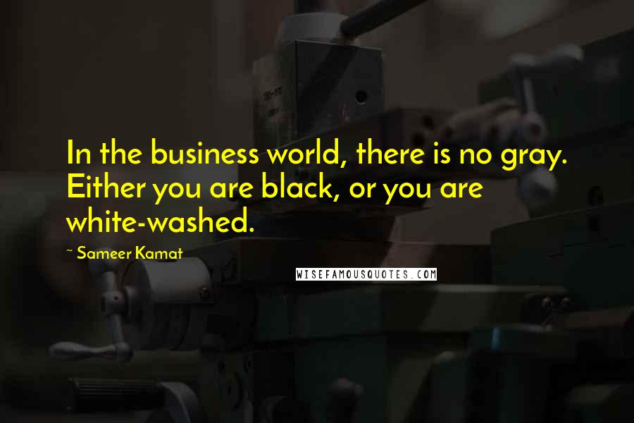 Sameer Kamat Quotes: In the business world, there is no gray. Either you are black, or you are white-washed.