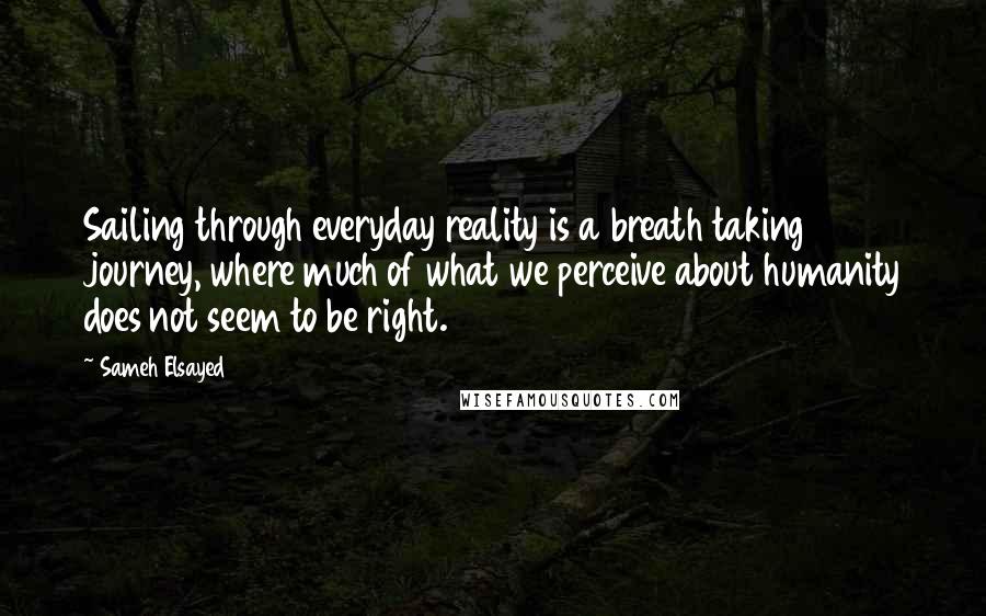 Sameh Elsayed Quotes: Sailing through everyday reality is a breath taking journey, where much of what we perceive about humanity does not seem to be right.