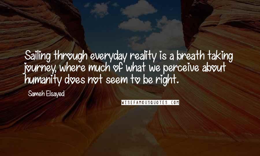 Sameh Elsayed Quotes: Sailing through everyday reality is a breath taking journey, where much of what we perceive about humanity does not seem to be right.