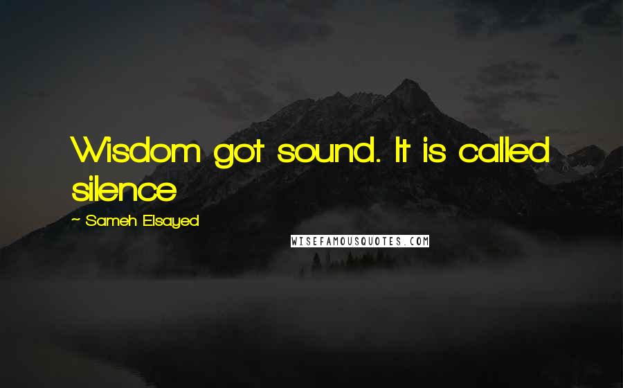 Sameh Elsayed Quotes: Wisdom got sound. It is called silence