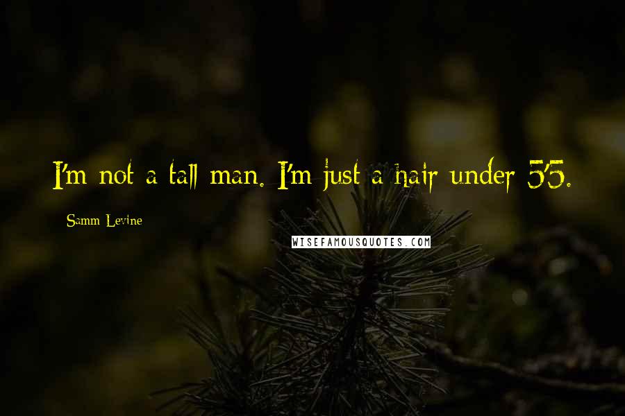 Samm Levine Quotes: I'm not a tall man. I'm just a hair under 5'5.