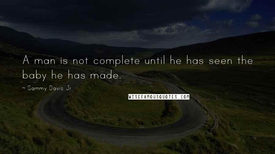 Sammy Davis Jr. Quotes: A man is not complete until he has seen the baby he has made.