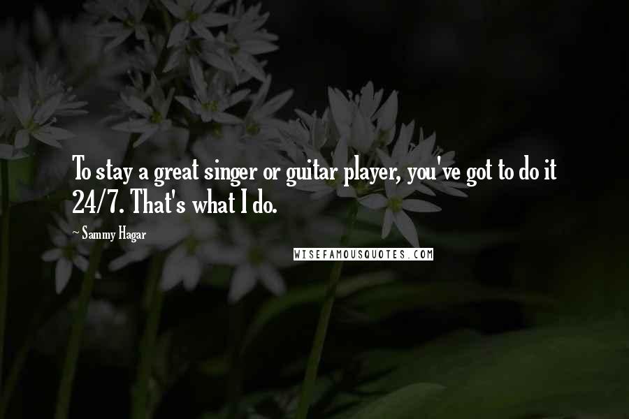 Sammy Hagar Quotes: To stay a great singer or guitar player, you've got to do it 24/7. That's what I do.