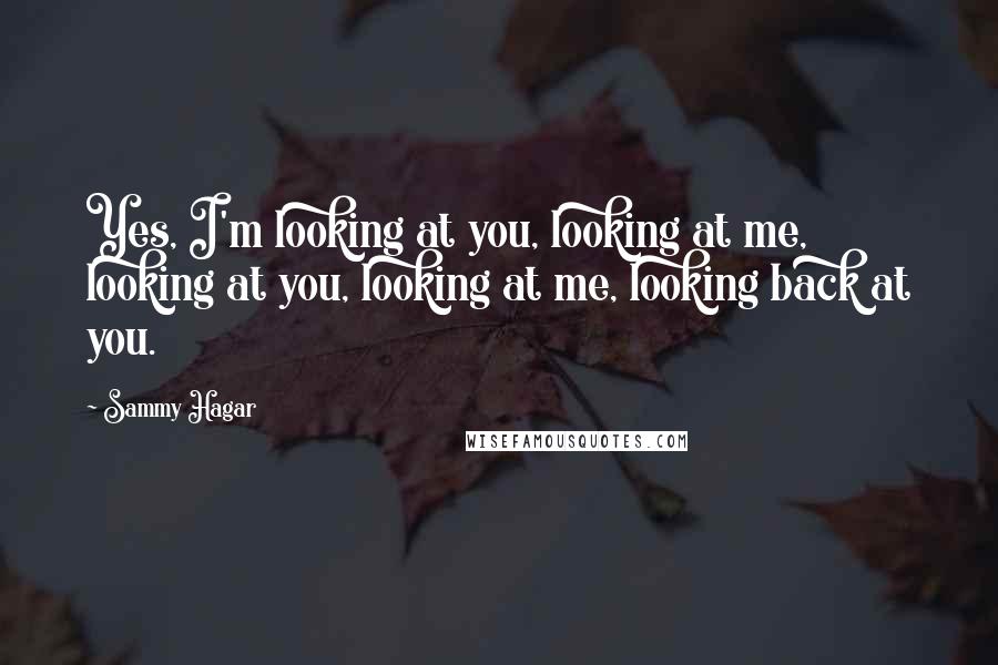 Sammy Hagar Quotes: Yes, I'm looking at you, looking at me, looking at you, looking at me, looking back at you.