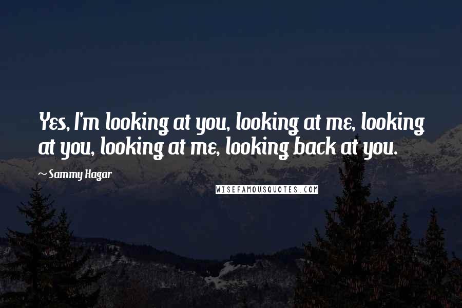 Sammy Hagar Quotes: Yes, I'm looking at you, looking at me, looking at you, looking at me, looking back at you.