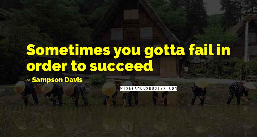 Sampson Davis Quotes: Sometimes you gotta fail in order to succeed