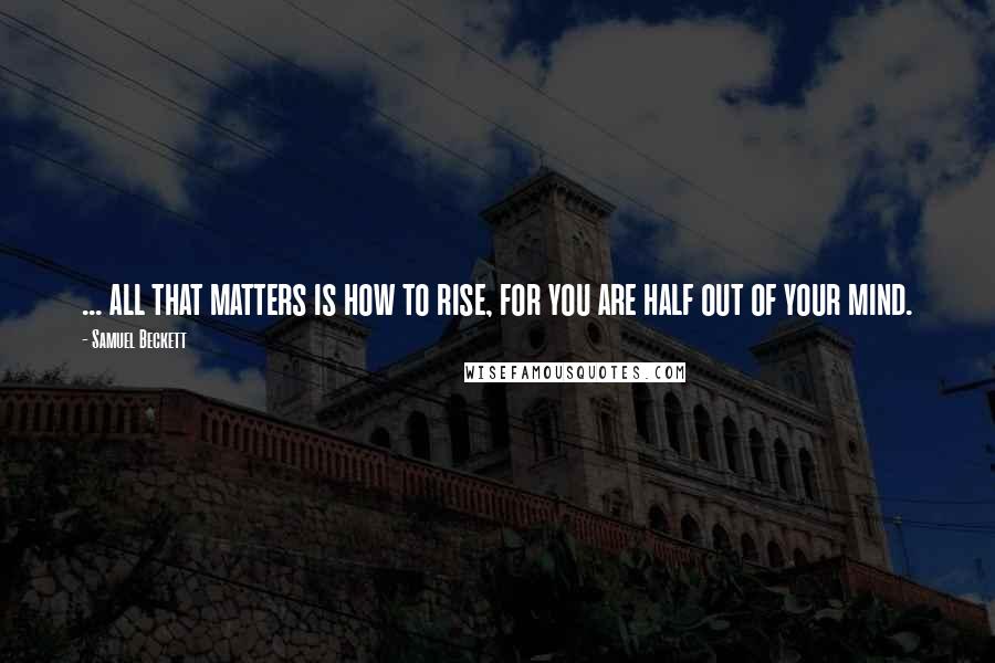 Samuel Beckett Quotes: ... all that matters is how to rise, for you are half out of your mind.