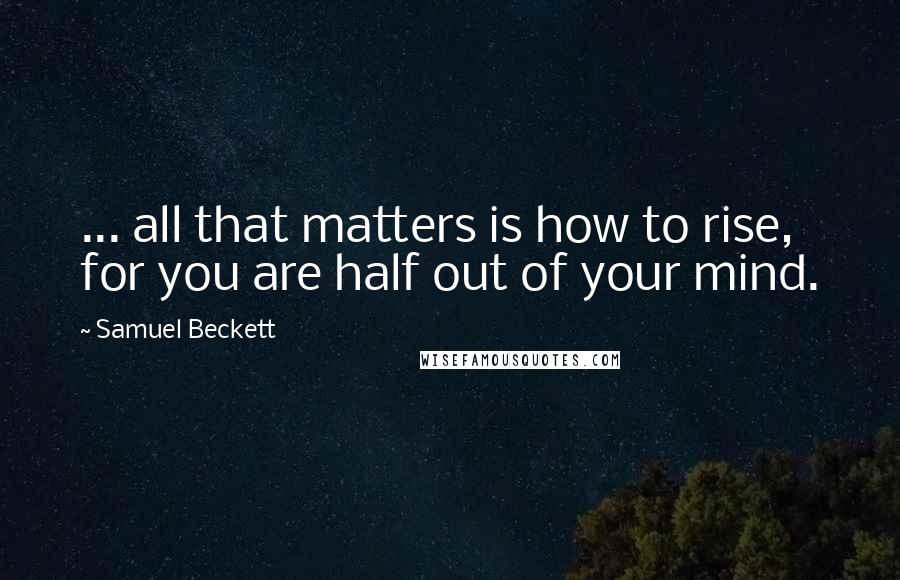 Samuel Beckett Quotes: ... all that matters is how to rise, for you are half out of your mind.