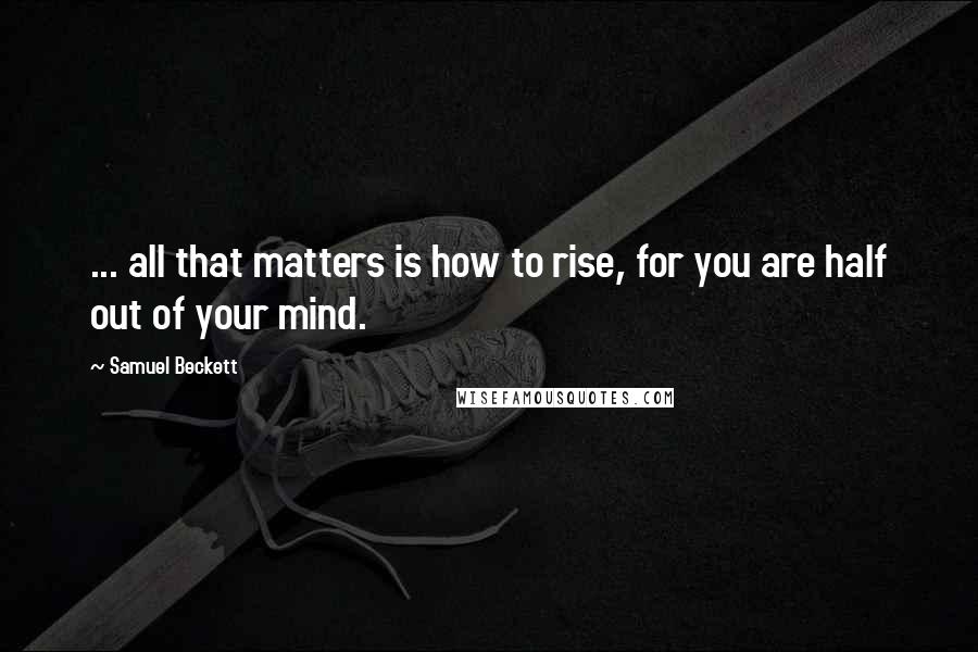 Samuel Beckett Quotes: ... all that matters is how to rise, for you are half out of your mind.