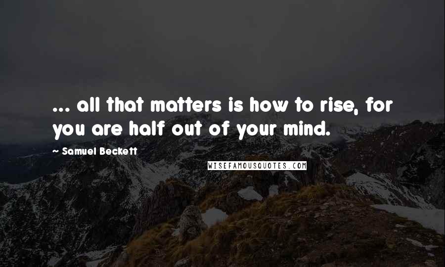 Samuel Beckett Quotes: ... all that matters is how to rise, for you are half out of your mind.