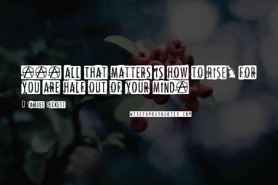 Samuel Beckett Quotes: ... all that matters is how to rise, for you are half out of your mind.