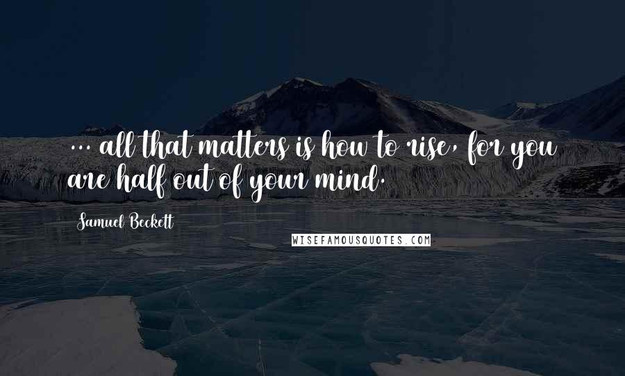 Samuel Beckett Quotes: ... all that matters is how to rise, for you are half out of your mind.