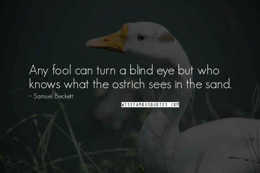 Samuel Beckett Quotes: Any fool can turn a blind eye but who knows what the ostrich sees in the sand.