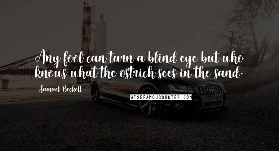 Samuel Beckett Quotes: Any fool can turn a blind eye but who knows what the ostrich sees in the sand.