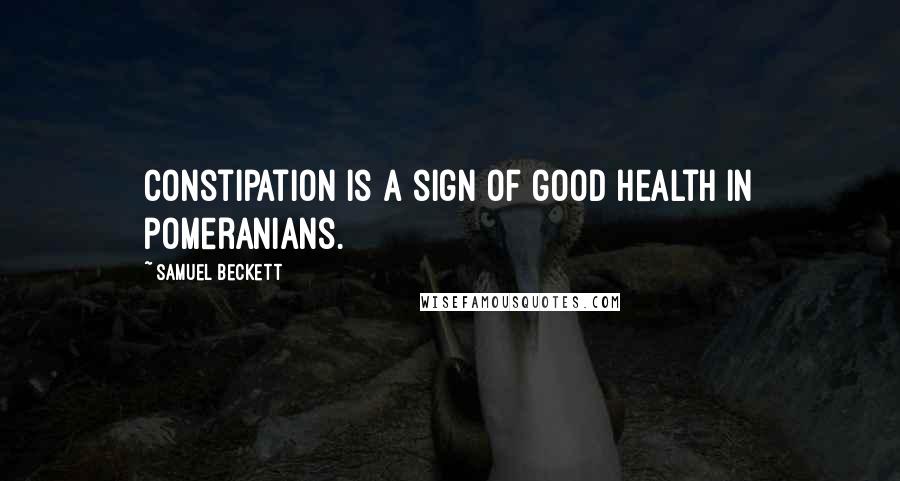 Samuel Beckett Quotes: Constipation is a sign of good health in pomeranians.