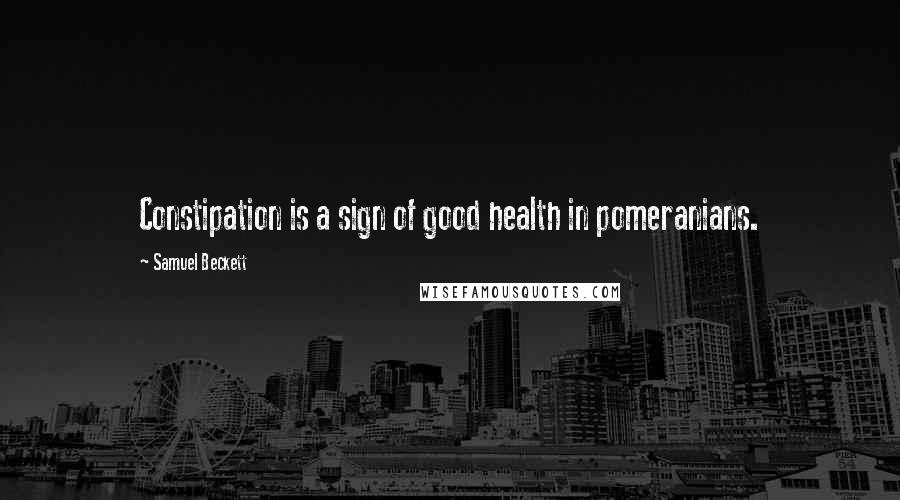 Samuel Beckett Quotes: Constipation is a sign of good health in pomeranians.