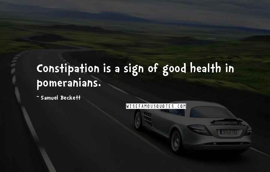 Samuel Beckett Quotes: Constipation is a sign of good health in pomeranians.