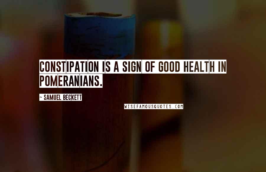 Samuel Beckett Quotes: Constipation is a sign of good health in pomeranians.