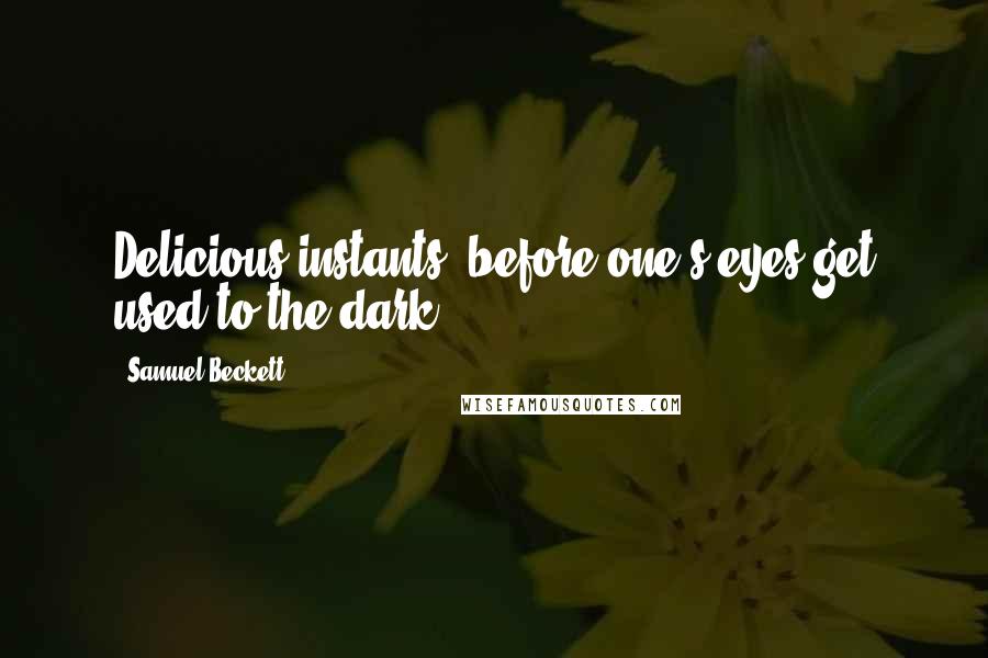 Samuel Beckett Quotes: Delicious instants, before one's eyes get used to the dark.