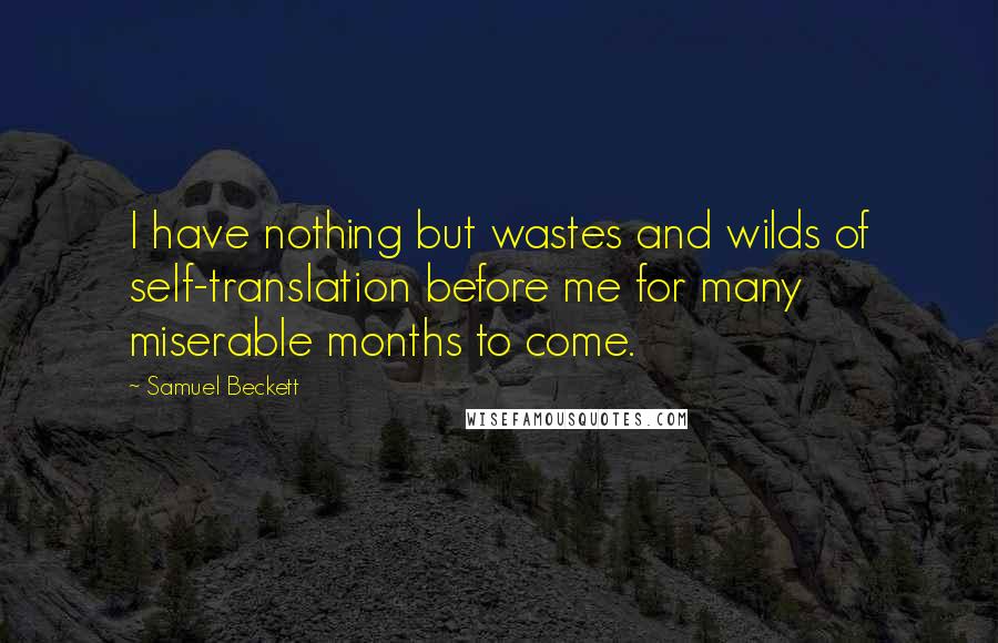 Samuel Beckett Quotes: I have nothing but wastes and wilds of self-translation before me for many miserable months to come.