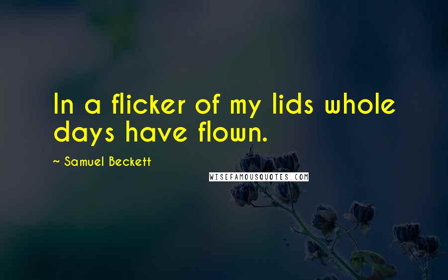 Samuel Beckett Quotes: In a flicker of my lids whole days have flown.