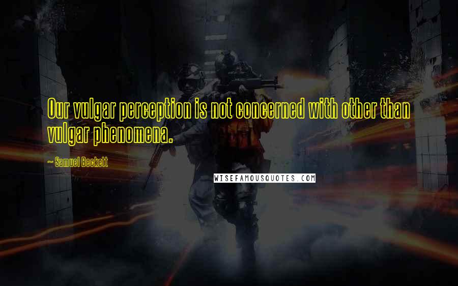 Samuel Beckett Quotes: Our vulgar perception is not concerned with other than vulgar phenomena.
