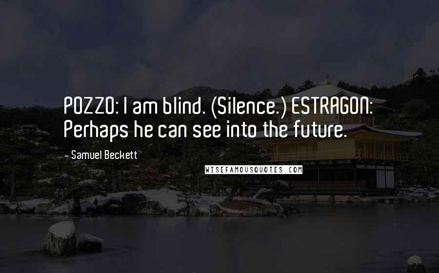 Samuel Beckett Quotes: POZZO: I am blind. (Silence.) ESTRAGON: Perhaps he can see into the future.