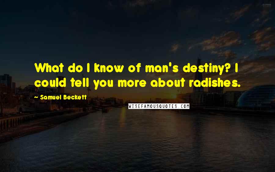 Samuel Beckett Quotes: What do I know of man's destiny? I could tell you more about radishes.